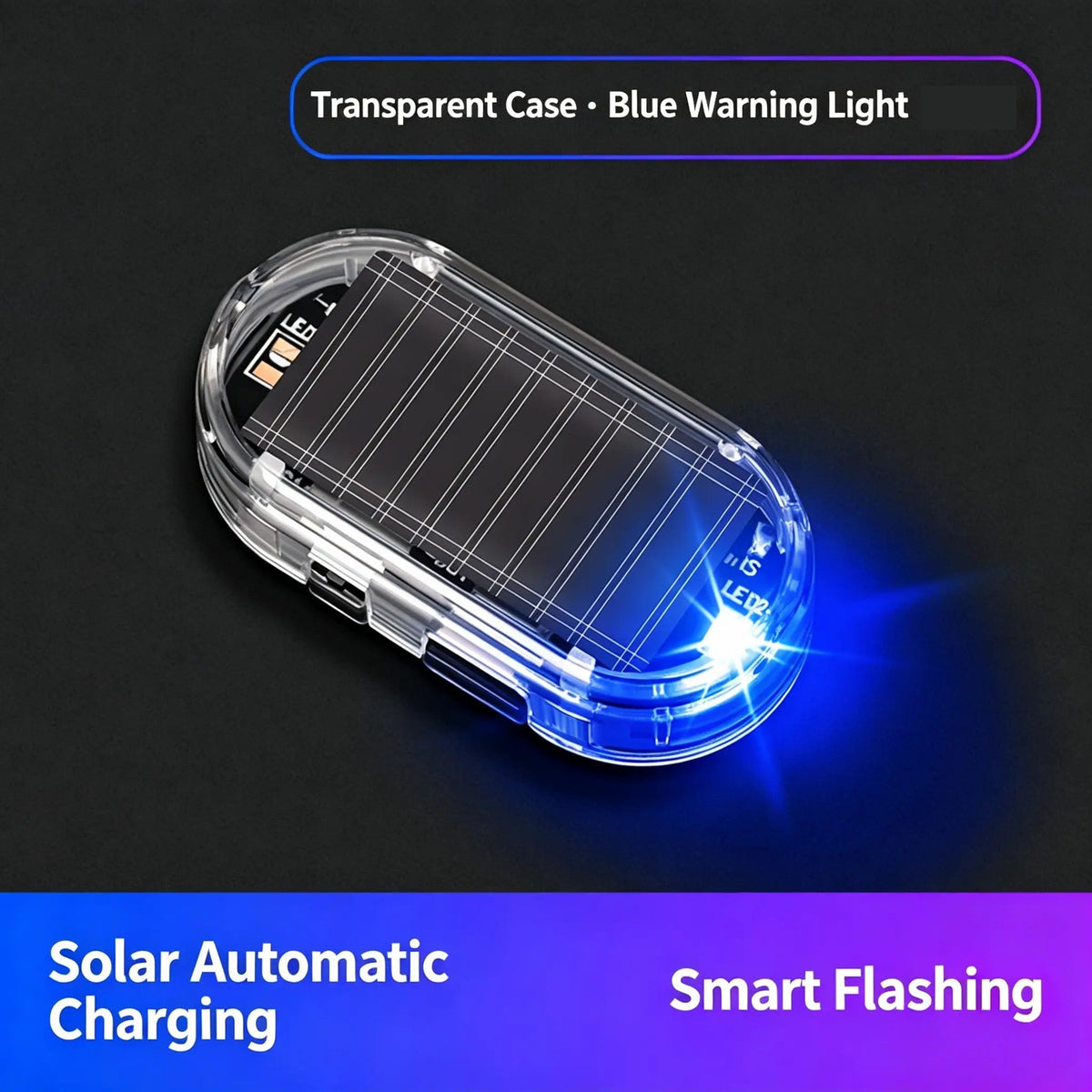 🚨 2-Pack Solar Powered Fake Car Alarm Light – Auto-Sensing LED Security Warning Light
