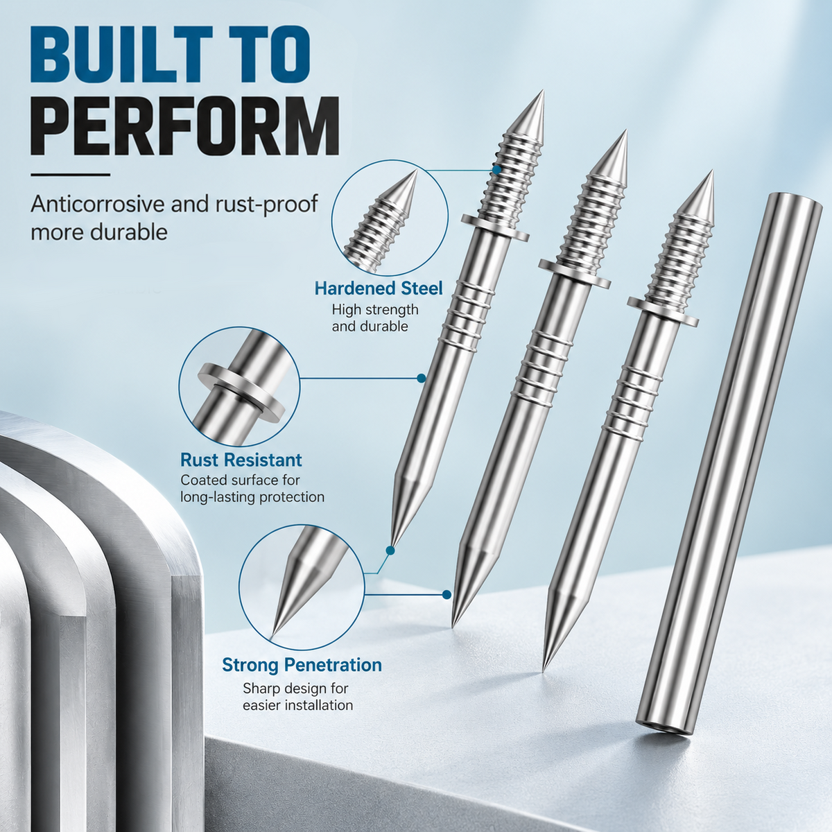 100 Double-Headed Carbon Steel Baseboard Nails🔩