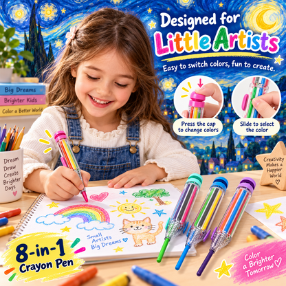 8-in-1 Multicolor Crayons