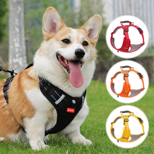 Reflective Adjustable Dog Harness with Control Handle