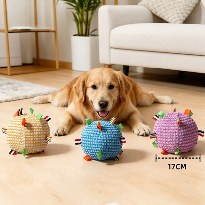 Interactive Plush Rattle Ball Dog Toy
