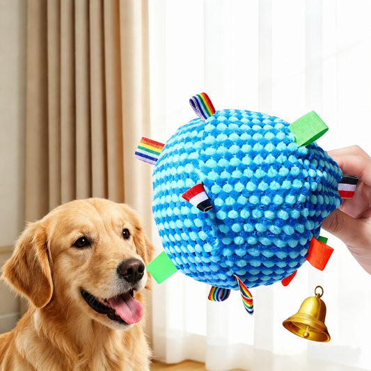 Interactive Plush Rattle Ball Dog Toy