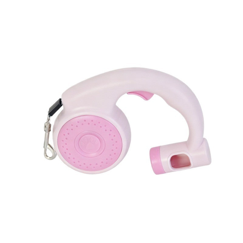 5M Retractable Dog Leash with Built-In Waste Bag Holder