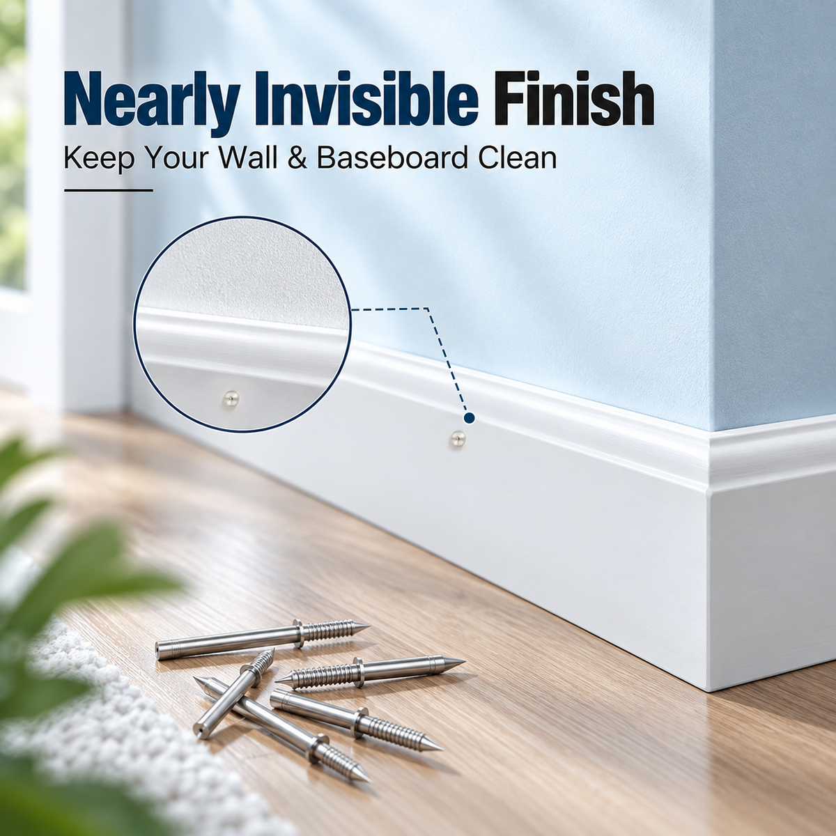 100 Double-Headed Carbon Steel Baseboard Nails🔩