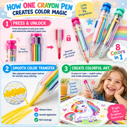 8-in-1 Multicolor Crayons