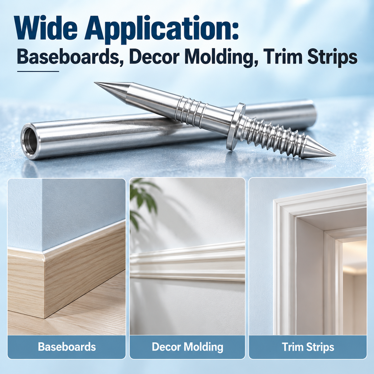 100 Double-Headed Carbon Steel Baseboard Nails🔩