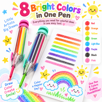 8-in-1 Multicolor Crayons