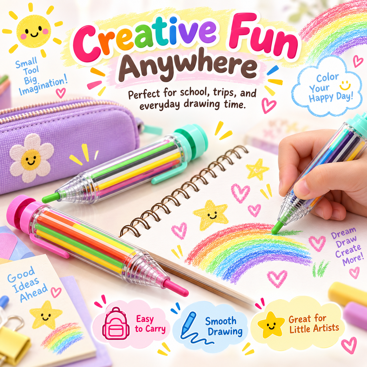 8-in-1 Multicolor Crayons