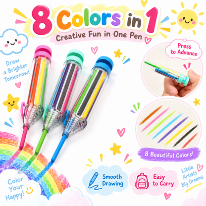 8-in-1 Multicolor Crayons