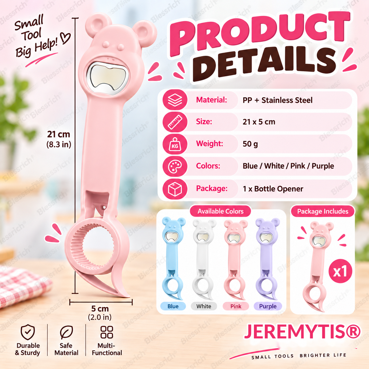Multifunctional 4-in-1 Bottle Opener