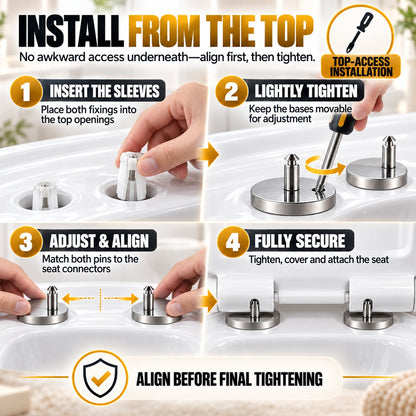 🔩🚽 Stop the Wobble Fast — Top-Fix Toilet Seat Hinge Bolts for a Firmer, More Secure Seat ✨