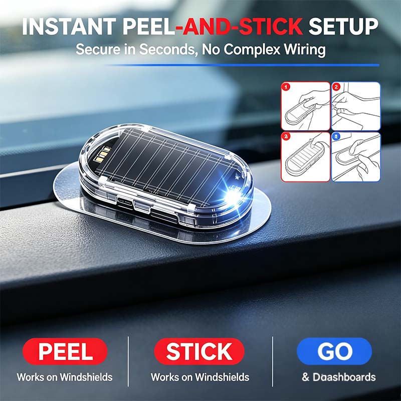 🚨 2-Pack Solar Powered Fake Car Alarm Light – Auto-Sensing LED Security Warning Light