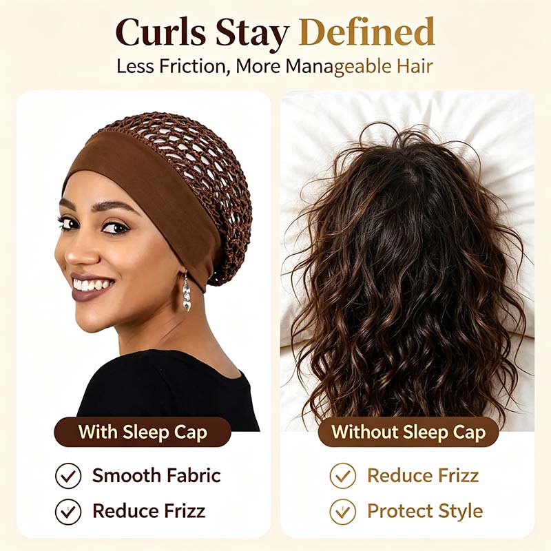 Stretchy Wide-Edge Sleeping Cap Set, Soft Protection Bonnet for Nighttime Hair Care & Beauty💤
