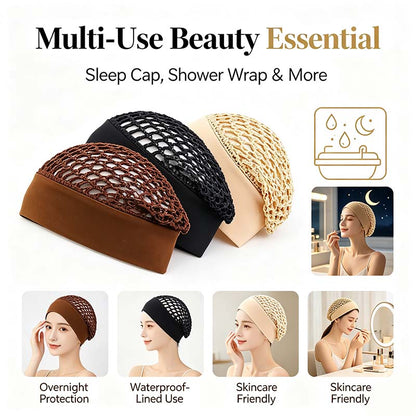 Stretchy Wide-Edge Sleeping Cap Set, Soft Protection Bonnet for Nighttime Hair Care & Beauty💤