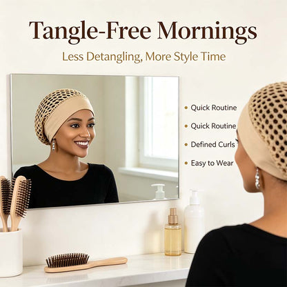 Stretchy Wide-Edge Sleeping Cap Set, Soft Protection Bonnet for Nighttime Hair Care & Beauty💤