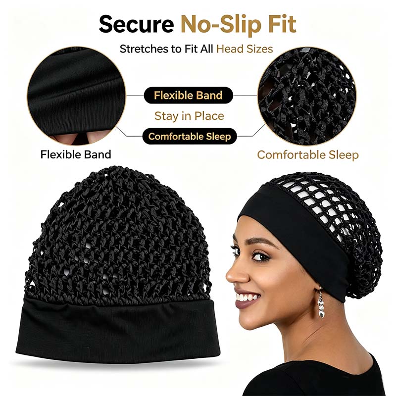Stretchy Wide-Edge Sleeping Cap Set, Soft Protection Bonnet for Nighttime Hair Care & Beauty💤