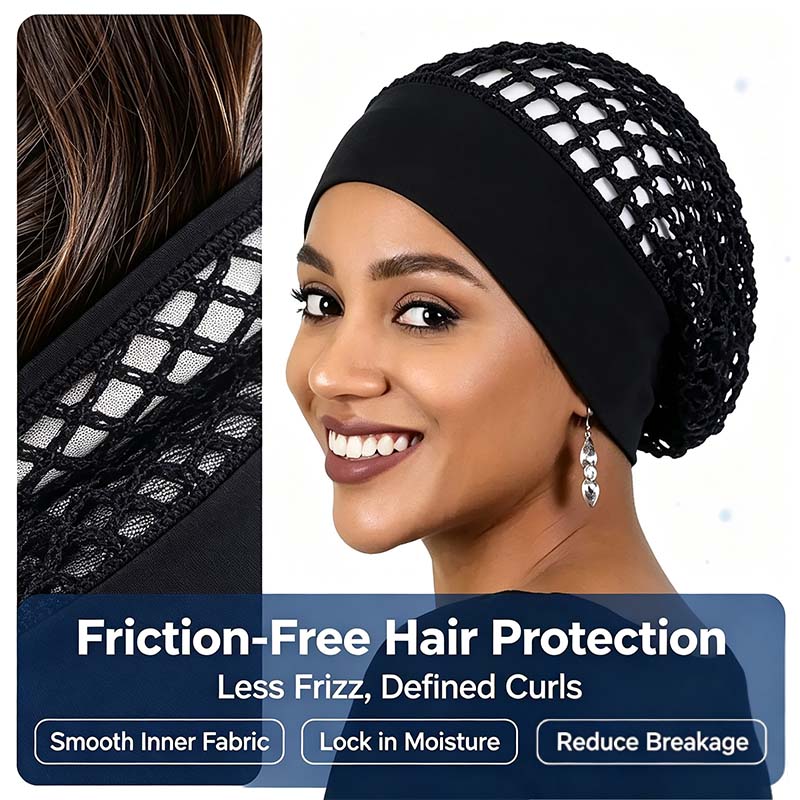 Stretchy Wide-Edge Sleeping Cap Set, Soft Protection Bonnet for Nighttime Hair Care & Beauty💤