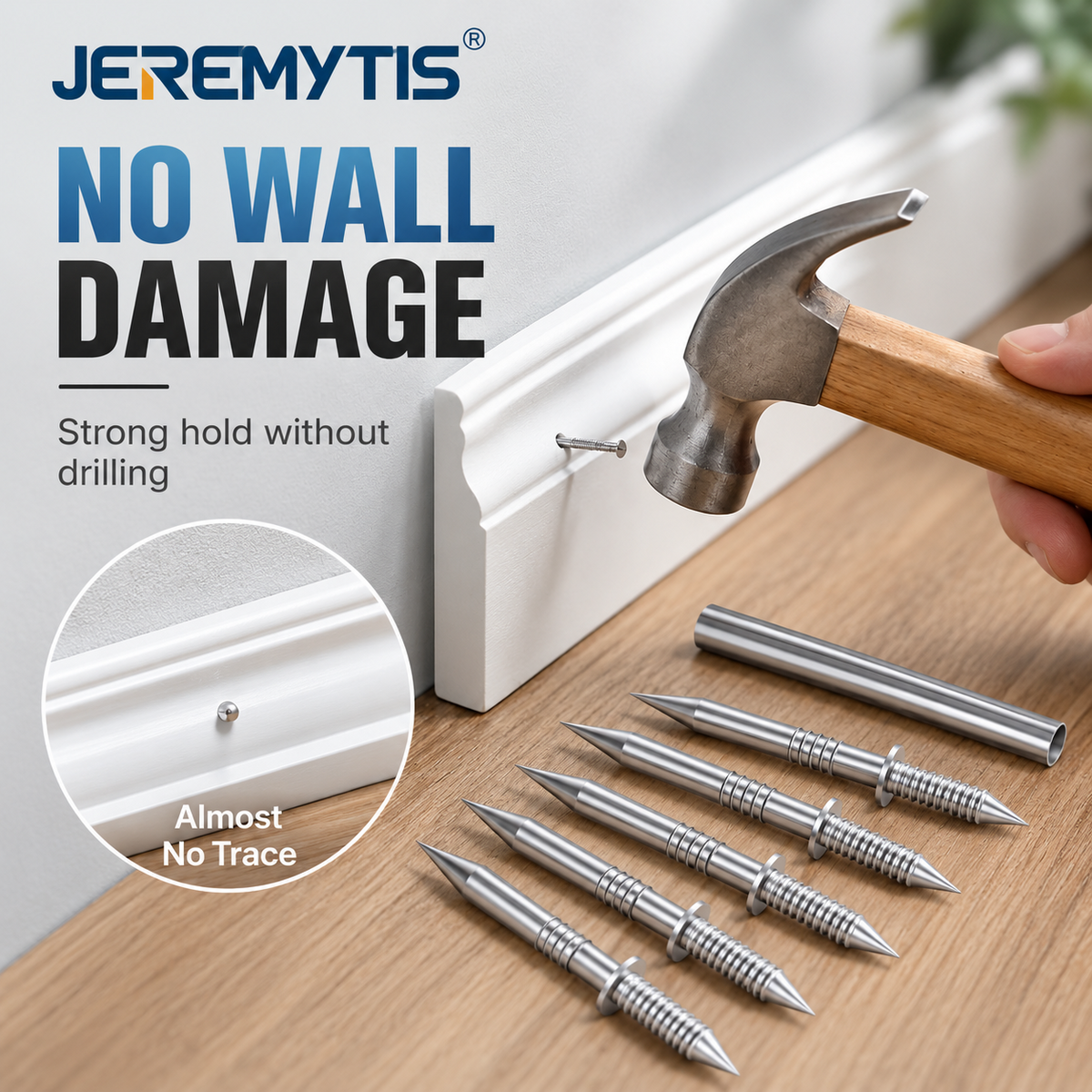 100 Double-Headed Carbon Steel Baseboard Nails🔩