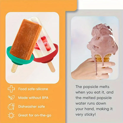 silicone ice cream stand set - leak-proof cone stand with anti-drip cover