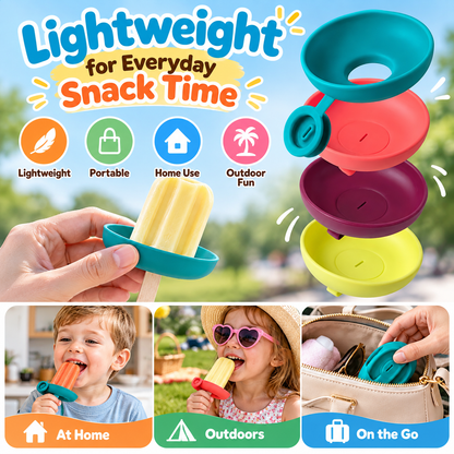 silicone ice cream stand set - leak-proof cone stand with anti-drip cover