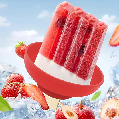 silicone ice cream stand set - leak-proof cone stand with anti-drip cover